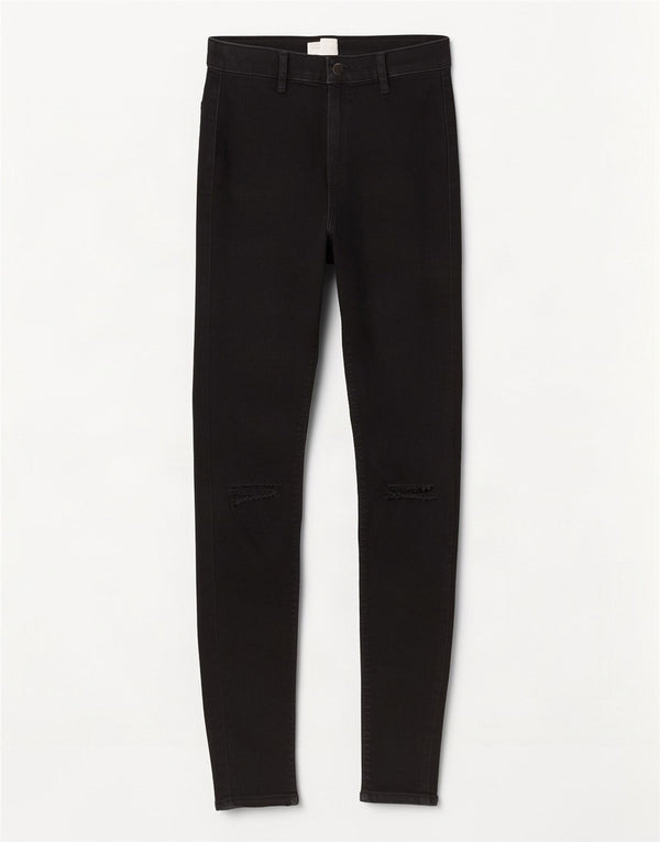 Topshop feminino Joni Super Skinny Jeans W26 L30 algodão preto