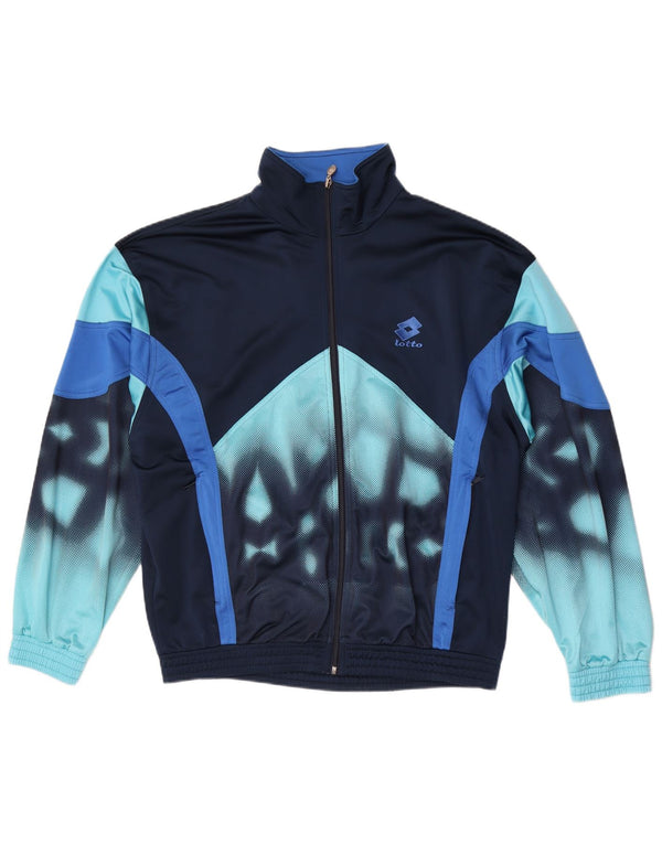 Jaqueta masculina de agasalho Lotto Reino Unido 42/44 XL azul marinho poliéster colorblock