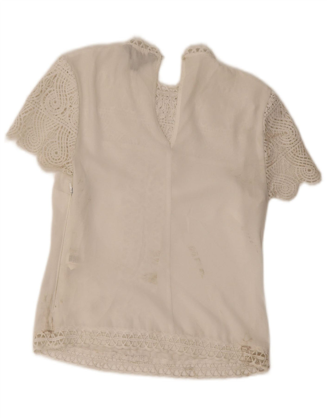Blusa feminina Lipsy UK 6 XS poliéster floral branco