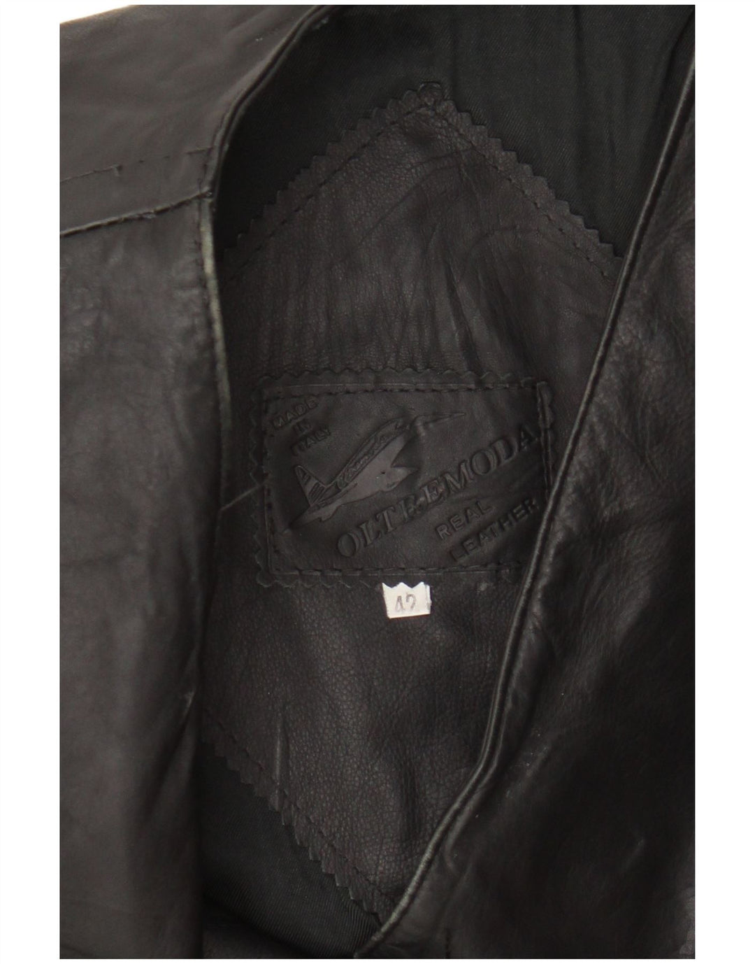Colete feminino de couro Oltremoda IT 42 couro preto médio