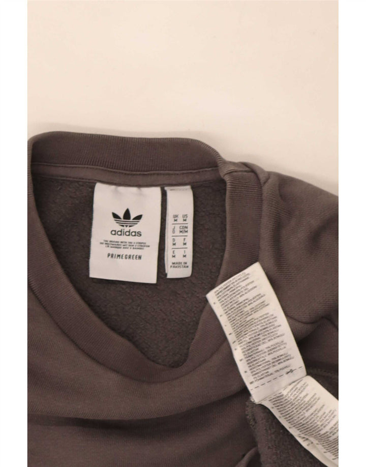 Adidas Mens Moletom Jumper Médio Algodão Cinza
