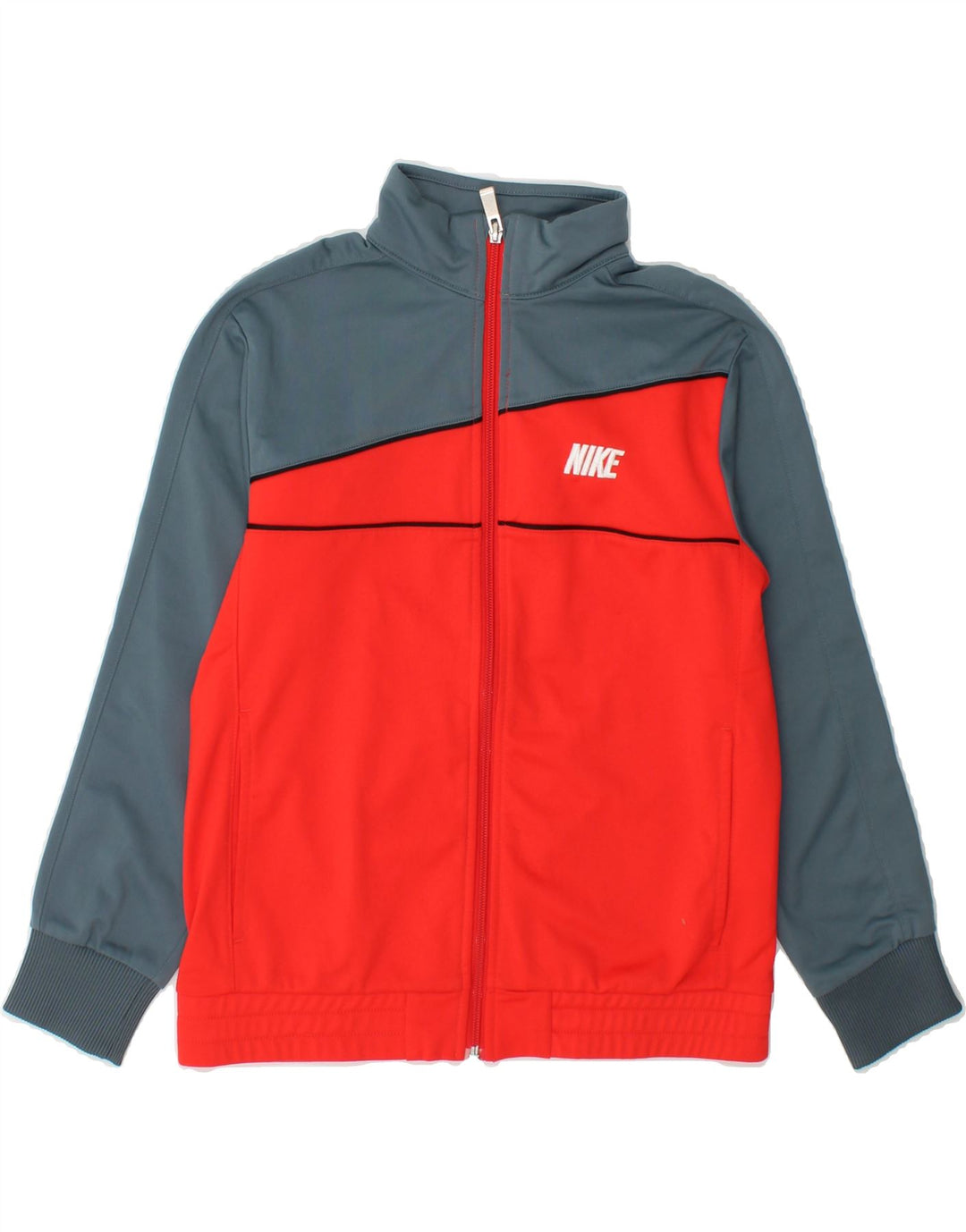 NIKE Boys Tracksuit Top Jacket 10-11 Years Medium Orange Colourblock Vintage Nike and Second-Hand Nike from Messina Hembry 