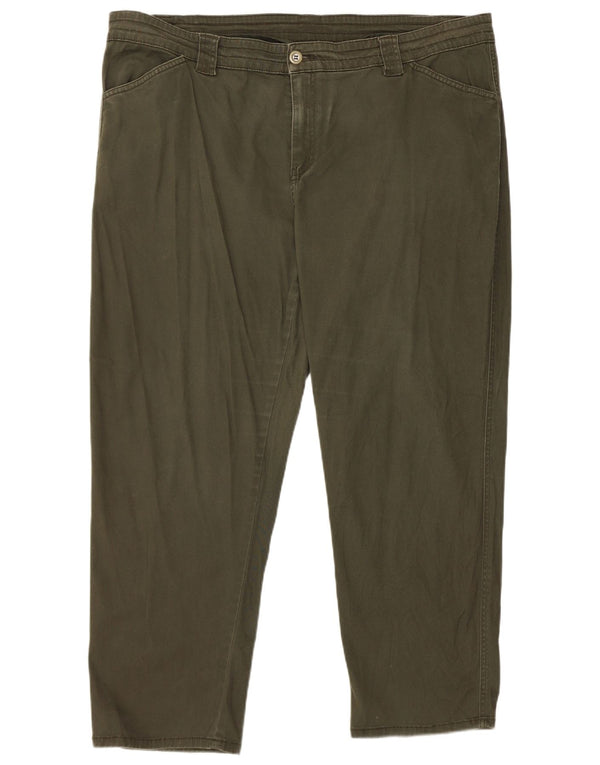 Calça feminina casual Marks & Spencer Autograph UK 20 2XL W42 L26 verde