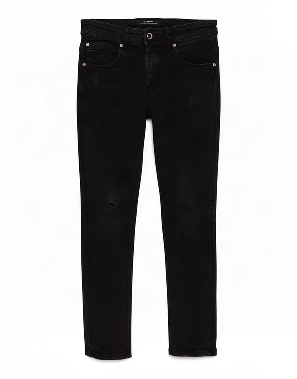 Zara Mens Jeans Slim Distressed EU 38 Pequeno W30 L26 Preto