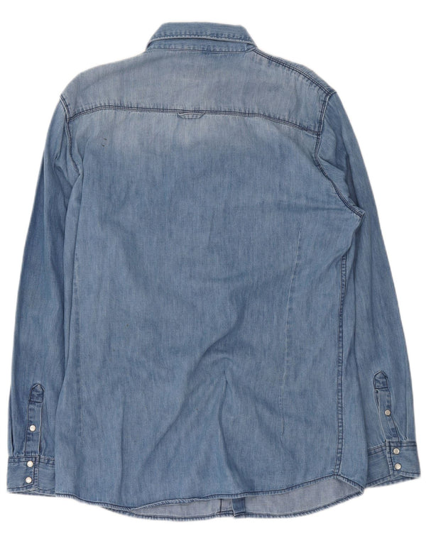 Camisa jeans masculina Bench XL algodão azul