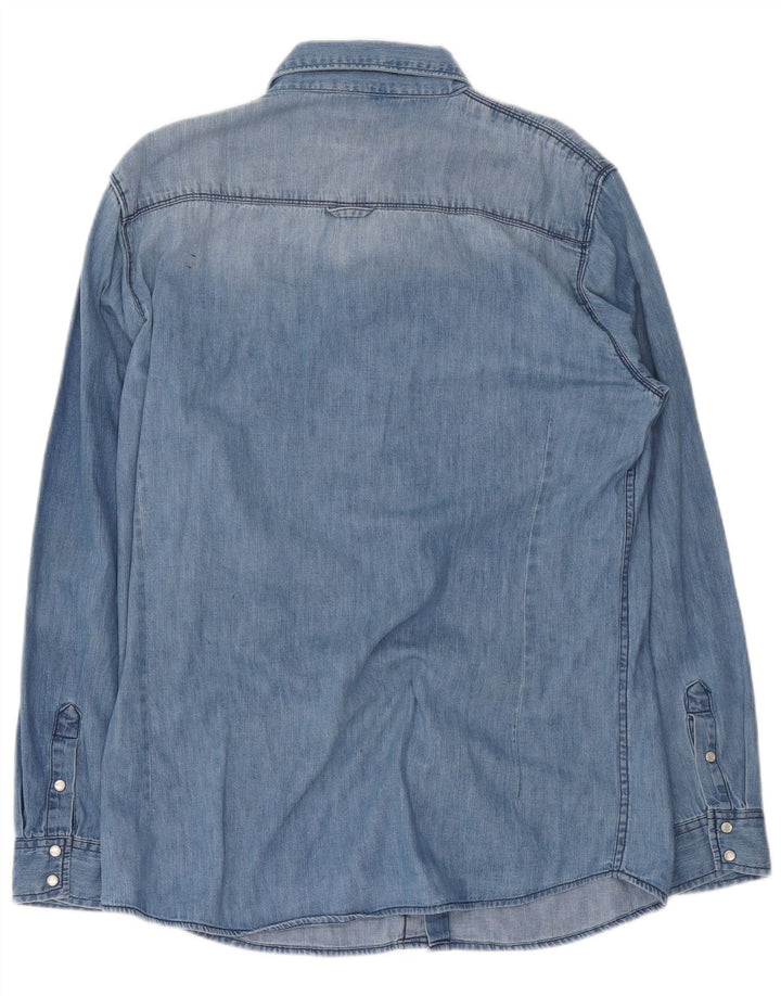 Camisa jeans masculina Bench XL algodão azul