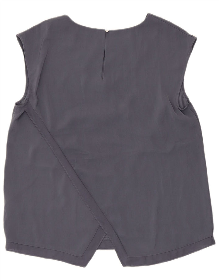 Blusa feminina sem mangas Oasis UK 12 poliéster cinza médio