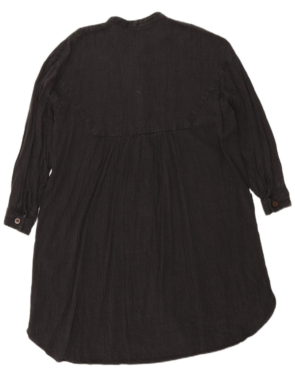 Vestido camisa oversized de manga comprida feminino Zara Reino Unido 10 pequeno preto