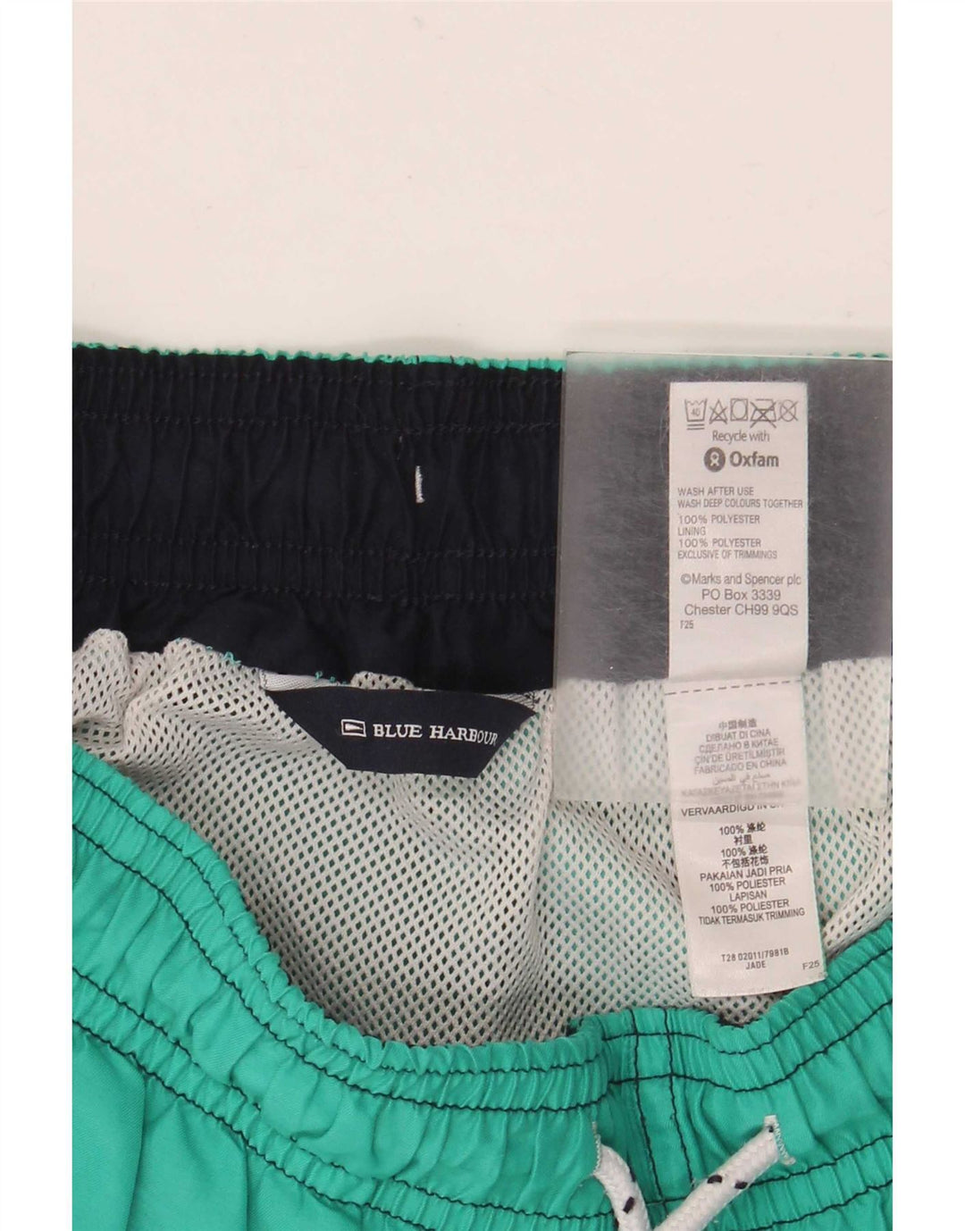 Shorts de natação masculino Marks & Spencer Blue Harbor poliéster verde médio