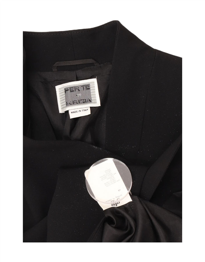 Jaqueta blazer feminina Perte by Krizia manga 3/4 e 1 botão Reino Unido 14 médio preto