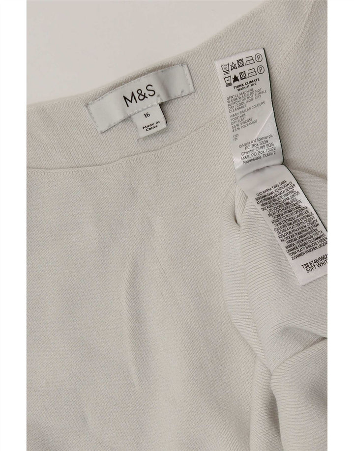 Colete feminino Marks & Spencer UK 16 grande viscose esbranquiçada