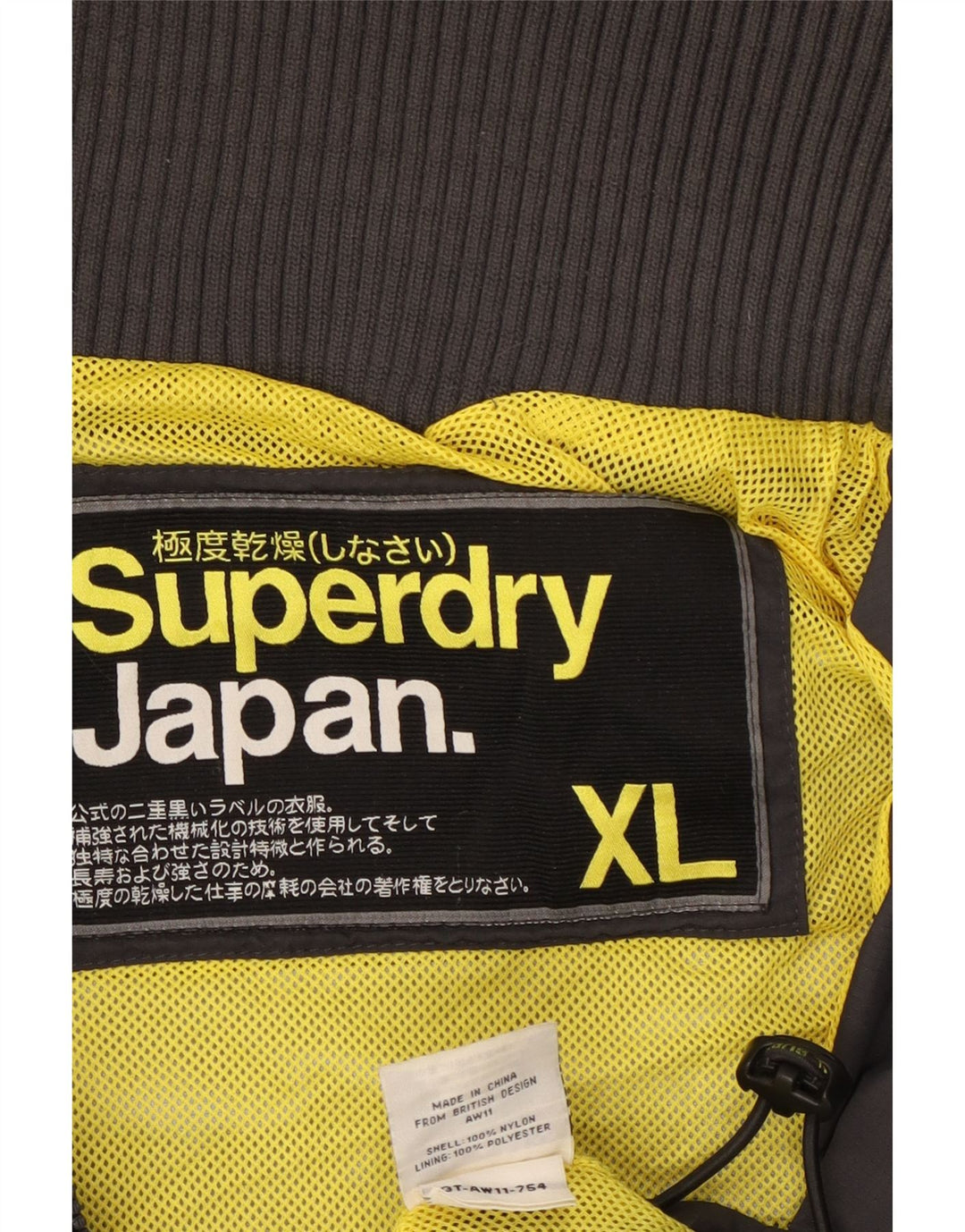 Jaqueta de chuva masculina Superdry Graphic UK 42 XL cinza nylon