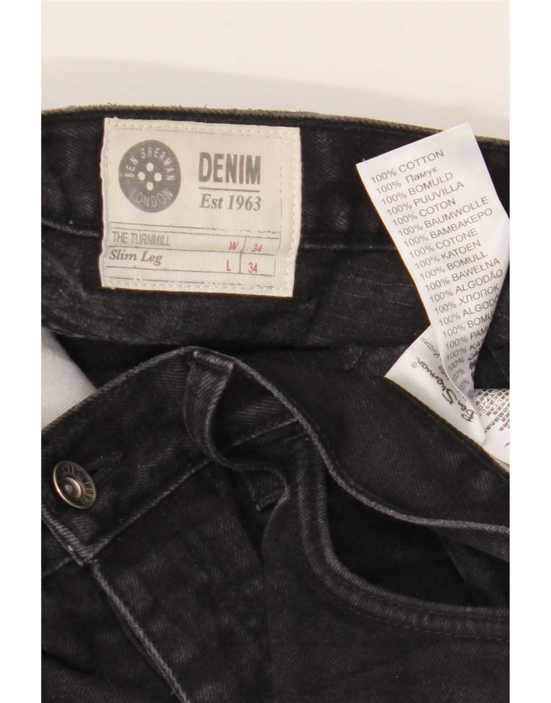 Ben Sherman Jeans Slim Masculino W34 L34 Preto