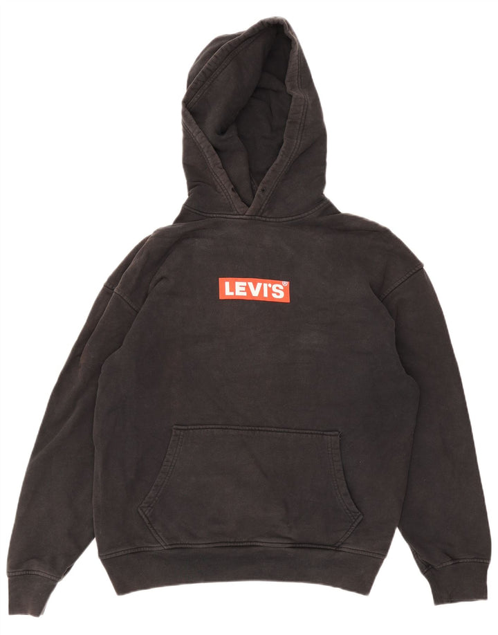 Suéter masculino Levi's Relaxed Graphic com capuz cinza médio algodão
