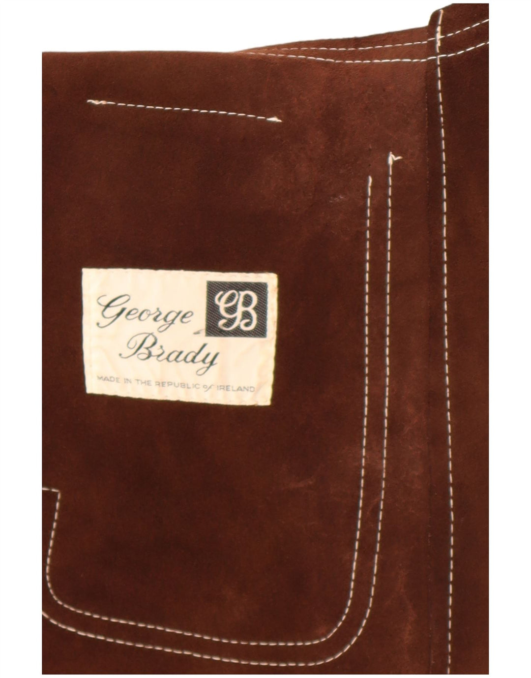 Colete de camurça vintage feminino UK 12 marrom médio