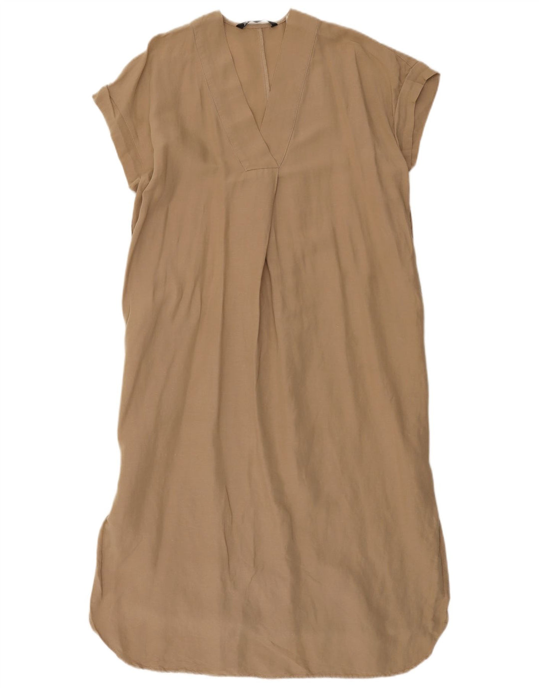 Vestido feminino Zara Oversized Shift UK 6 XS Bege