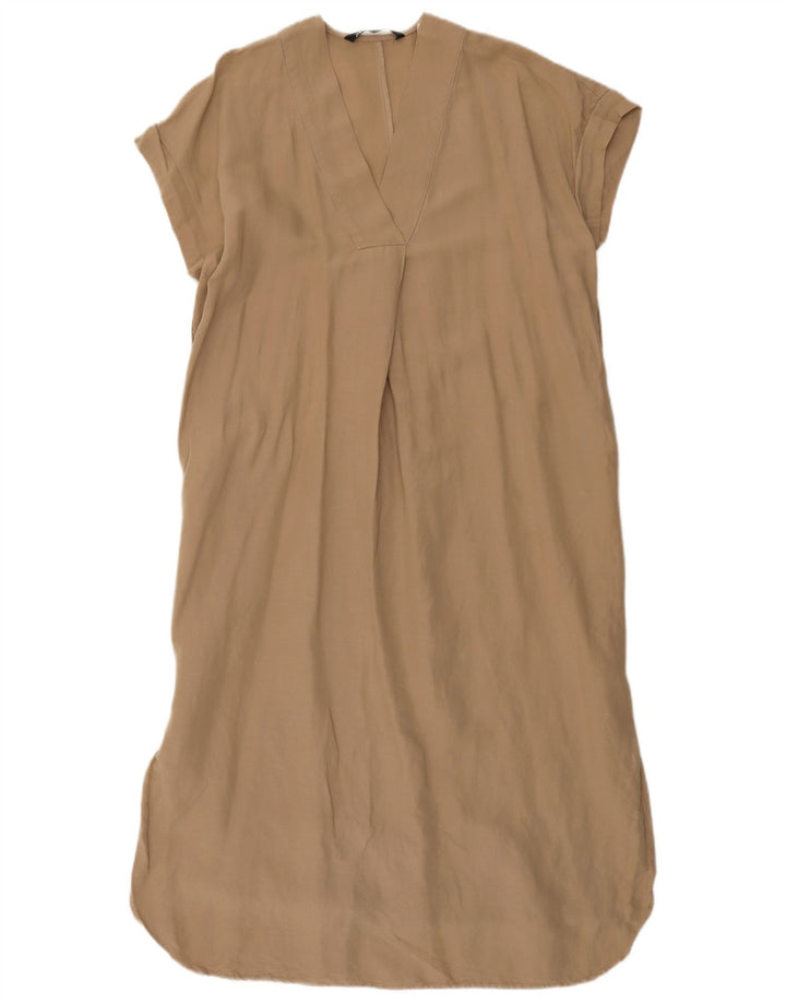 Vestido feminino Zara Oversized Shift UK 6 XS Bege