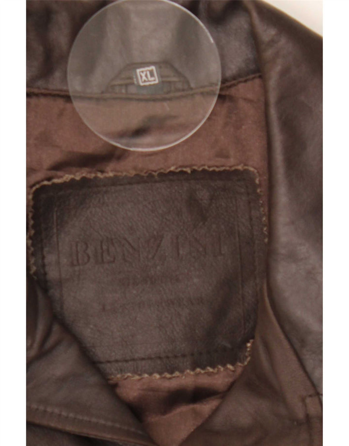 Jaqueta de couro masculina vintage UK 42 XL marrom