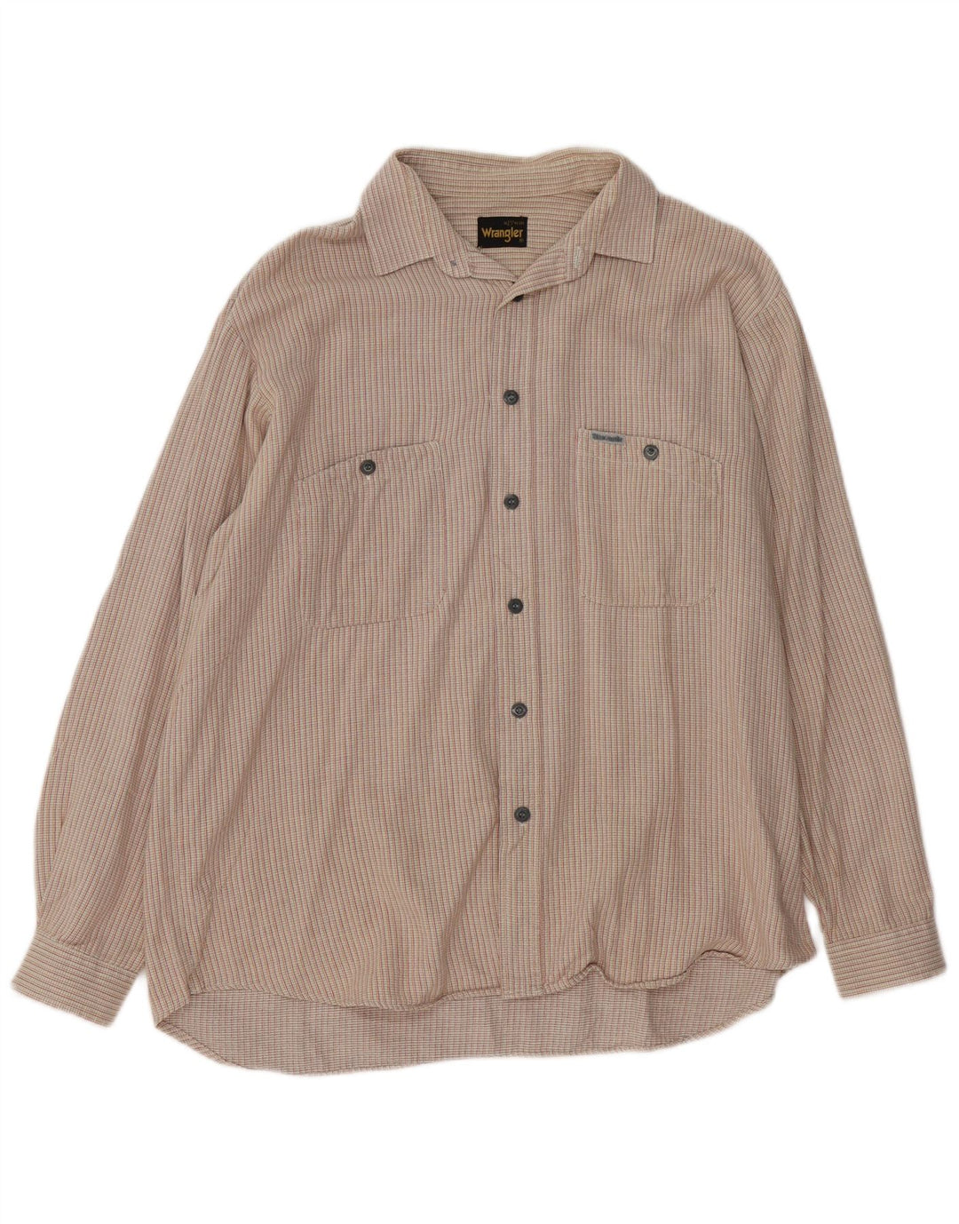 Camisa masculina de flanela WRANGLER tamanho 16 1/2 41 listrada bege grande