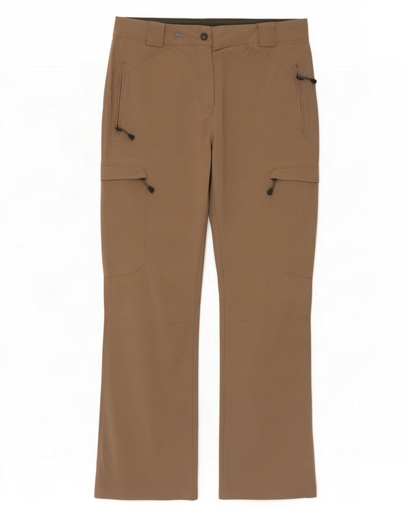 Calça cargo feminina Rohan cintura alta Reino Unido 12 médio W32 L32 marrom poliamida