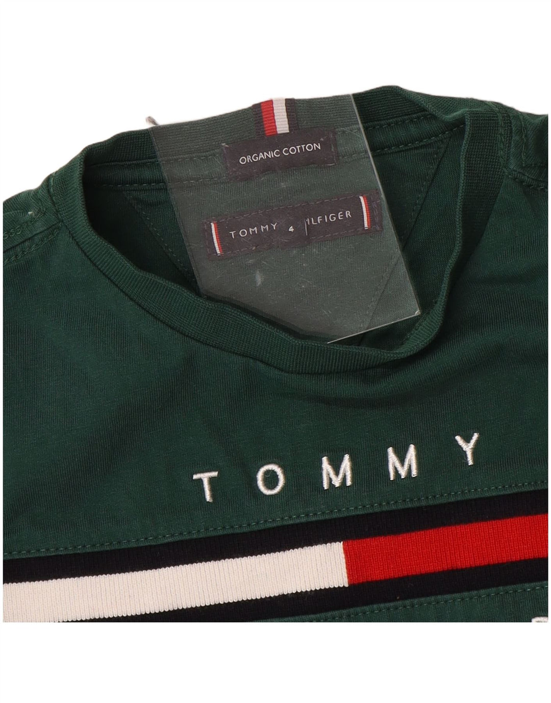 TOMMY HILFIGER Menino gráfico top manga comprida 3-4 anos algodão verde