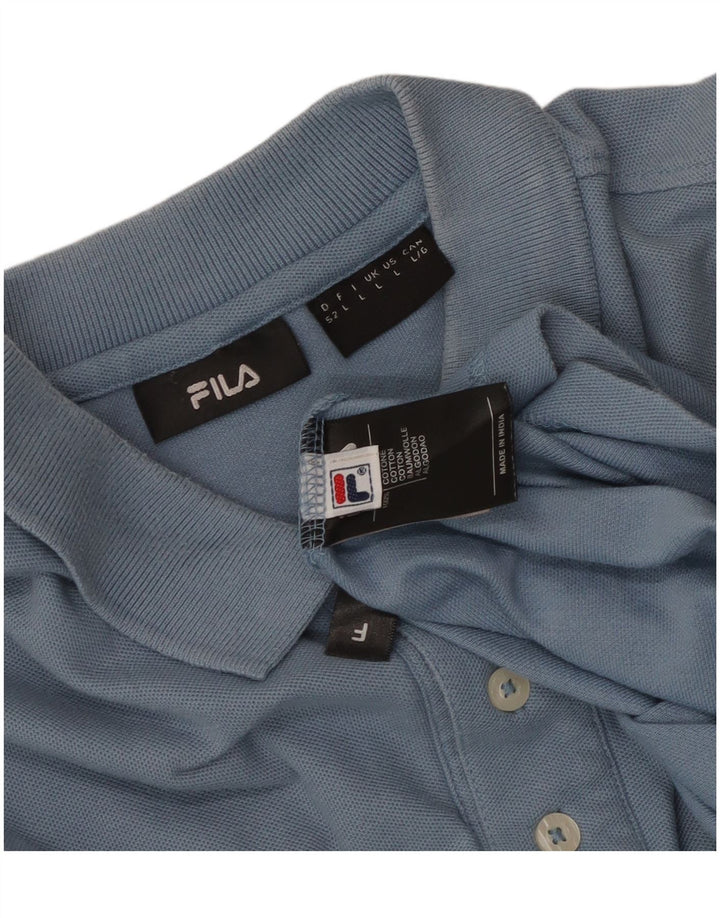 Camisa polo masculina Fila grande algodão azul