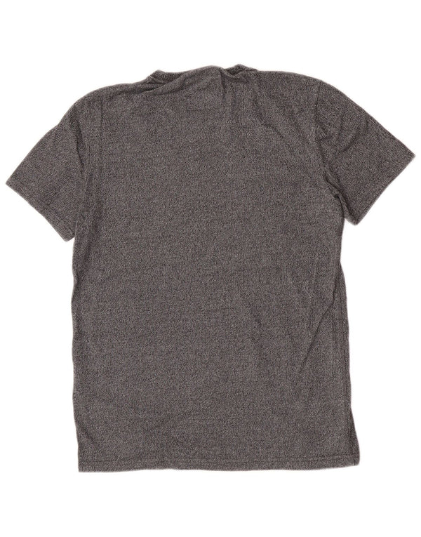 Camiseta gráfica masculina Superdry Top algodão manchado cinza médio