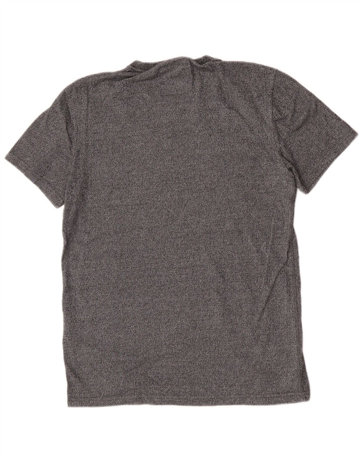 Camiseta gráfica masculina Superdry Top algodão manchado cinza médio