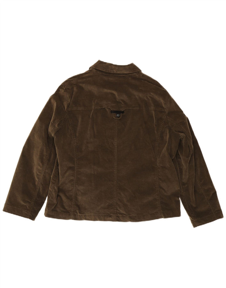 Jaqueta utilitária feminina Perte by Krizia UK 22 3XL algodão marrom