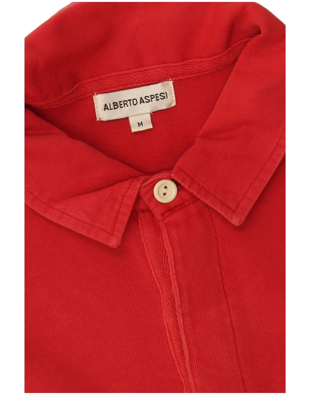 Camisa polo masculina de manga comprida Alberto Aspesi algodão vermelho médio