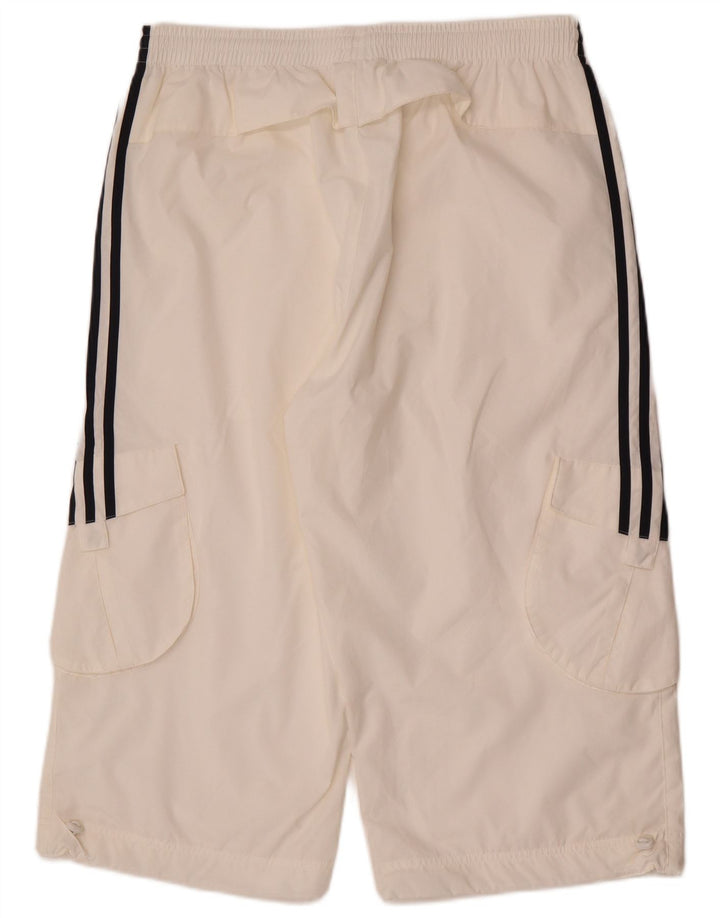 Calça de treino Adidas masculina Capri Cargo grande poliéster branco