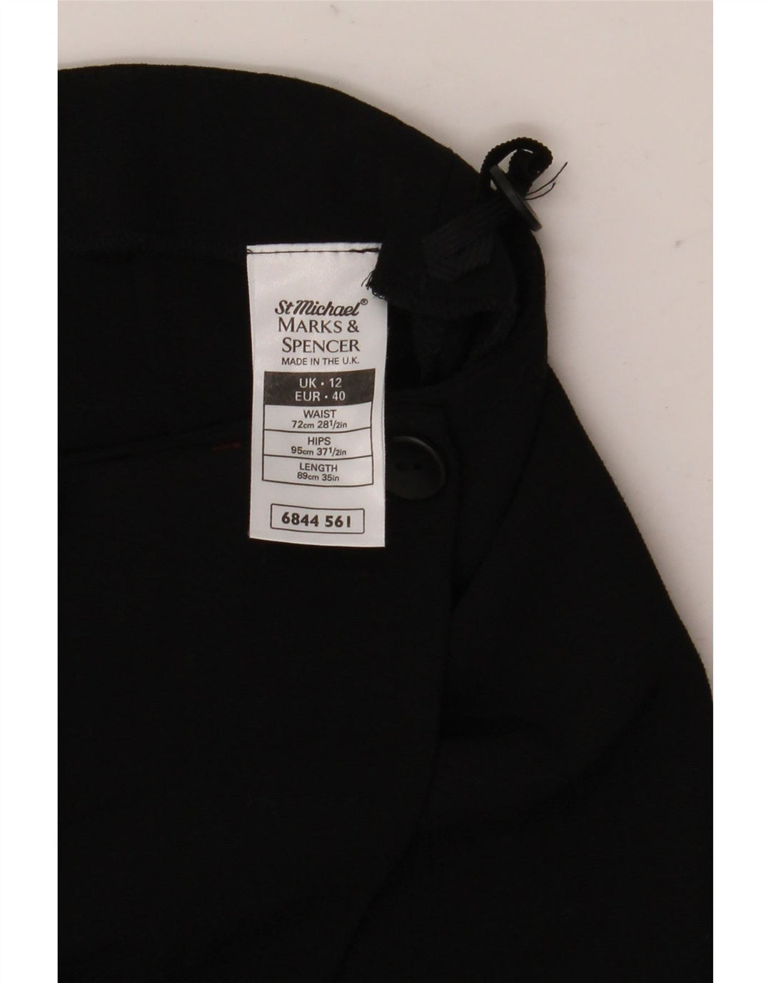 Saia envolvente feminina Marks & Spencer Reino Unido 12 médio W28 poliéster preto