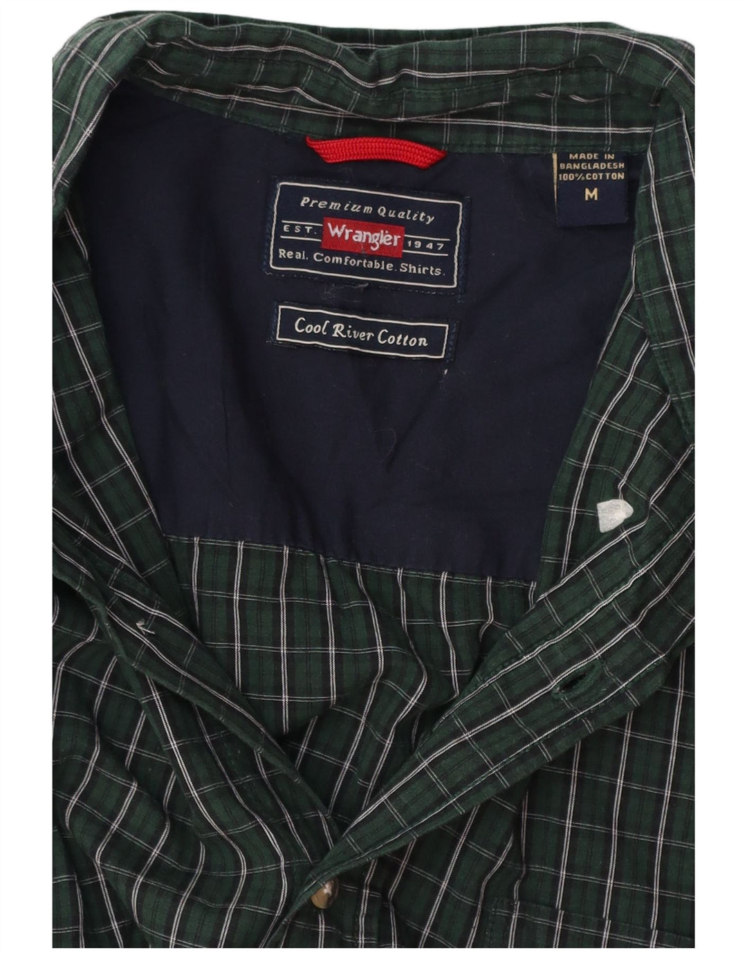 Camisa masculina de flanela WRANGLER algodão xadrez verde médio