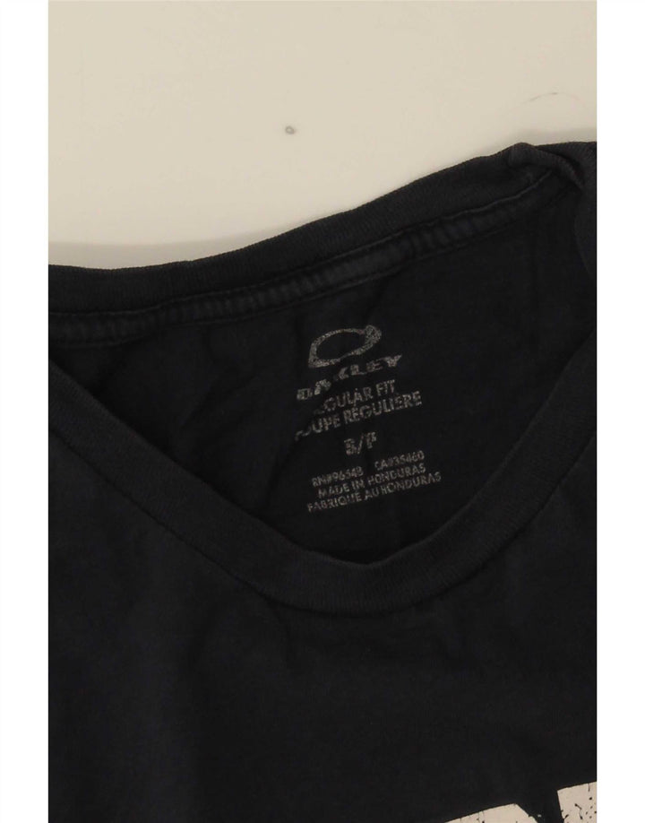 Camiseta gráfica masculina Oakley pequena azul marinho