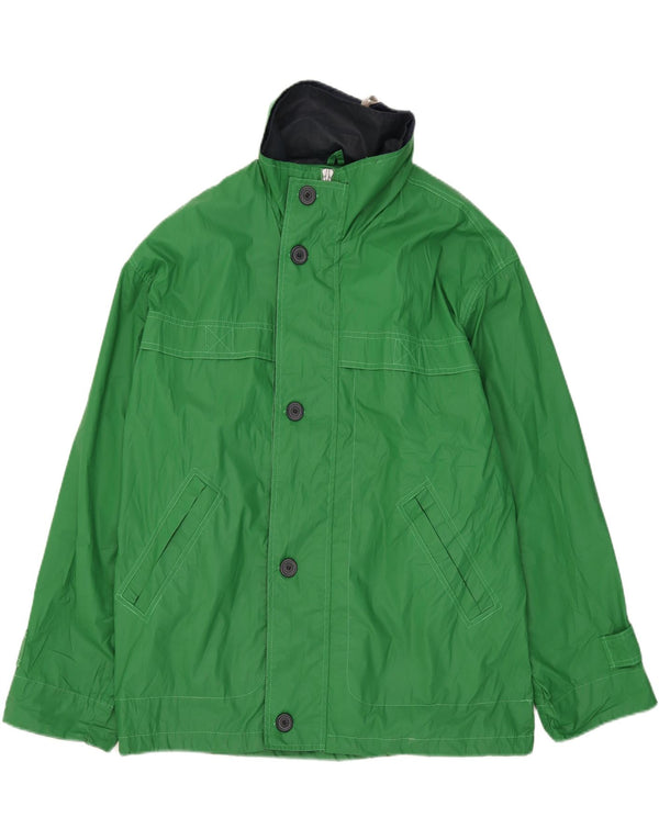Jaqueta utilitária com capuz masculina vintage UK 42 XL poliéster verde
