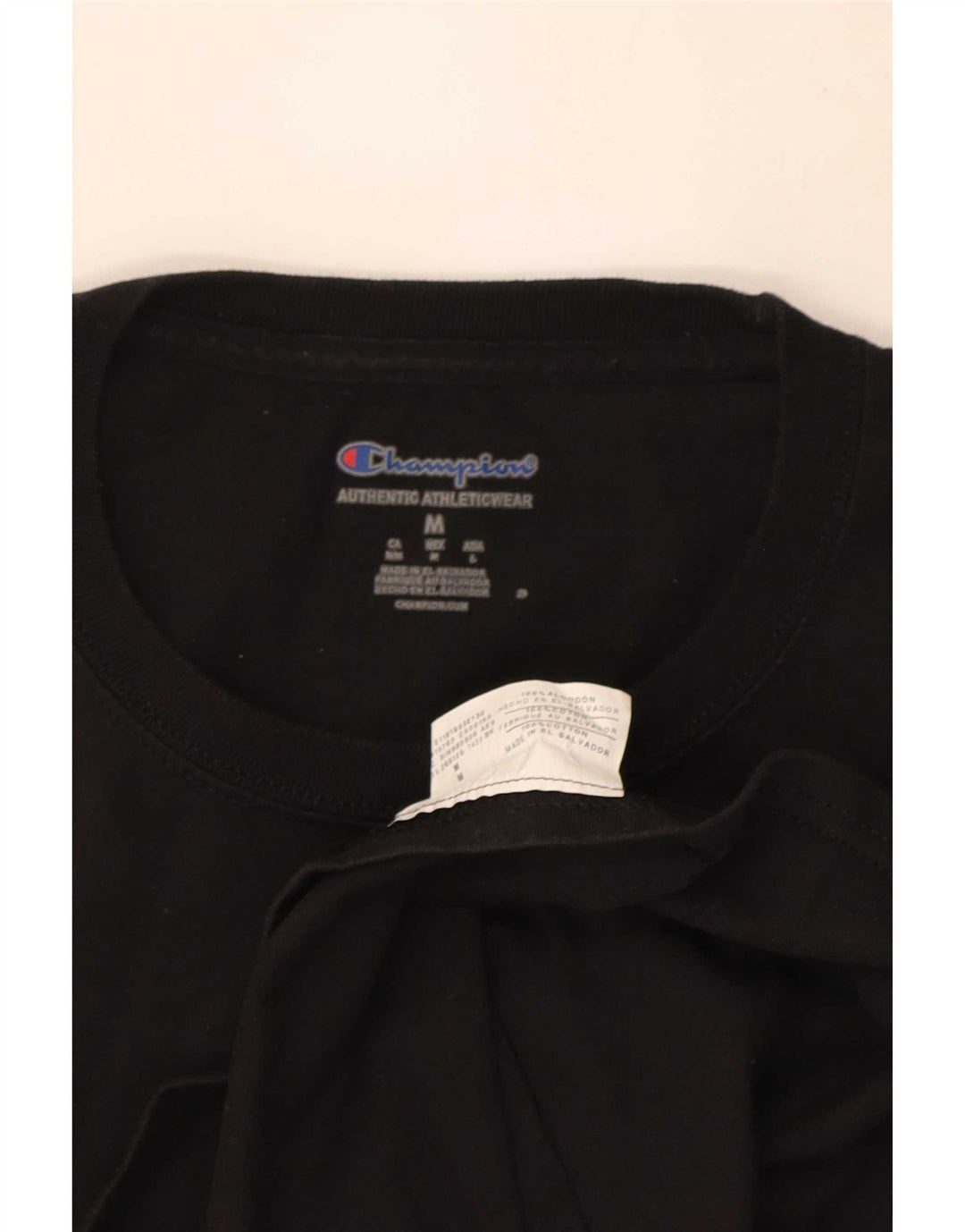 Camiseta masculina Champion de algodão preto médio