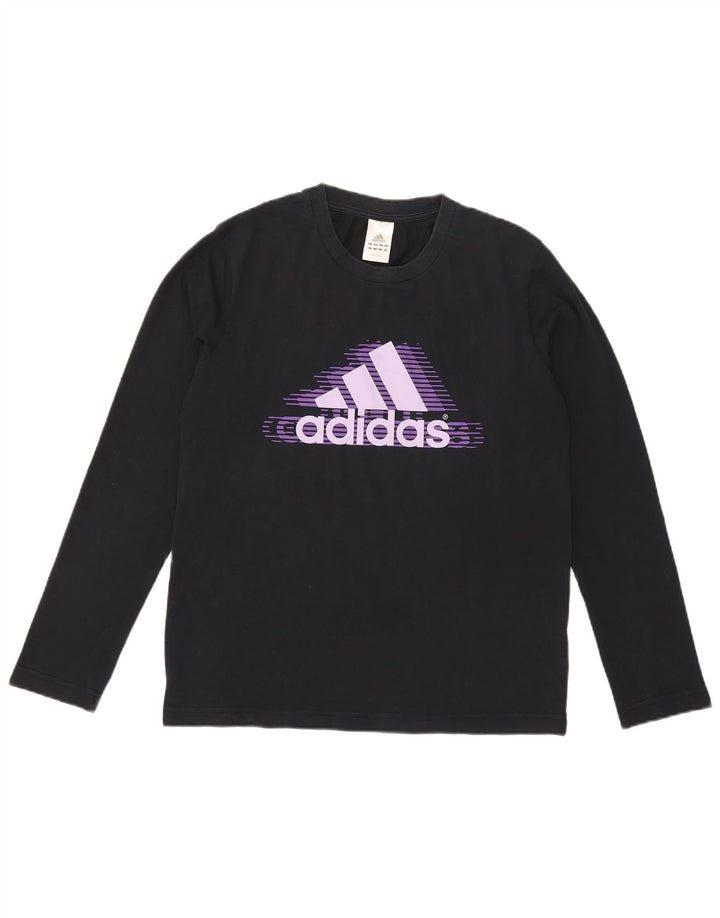 Adidas Mens Graphic Top Manga Longa Médio Azul Marinho