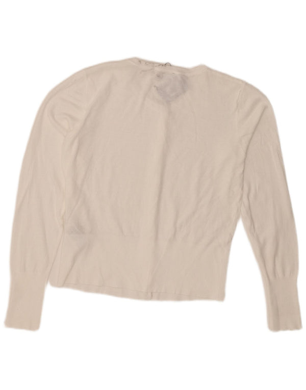 Oasis Womens Crop Bolero Jumper UK 12 Médio Algodão Branco