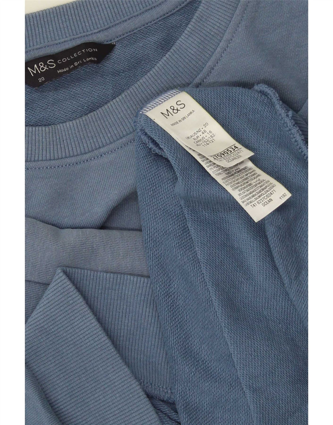 Suéter feminino Marks & Spencer UK 20 2XL algodão azul