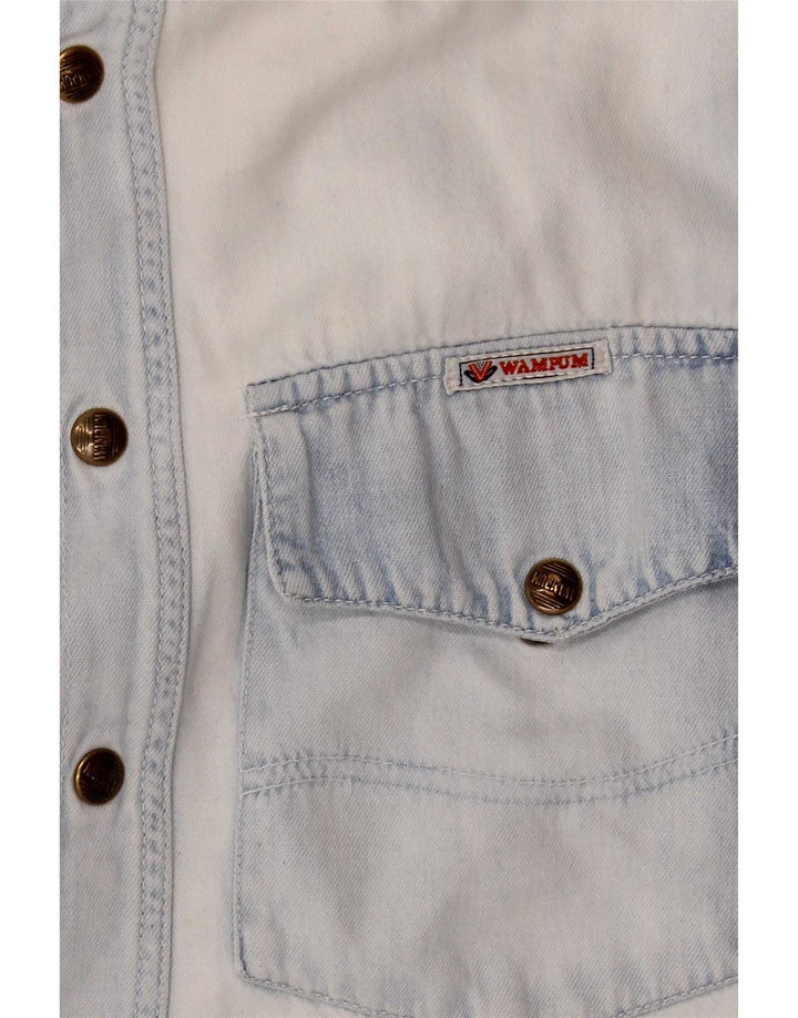Camisa jeans masculina Wampum azul médio