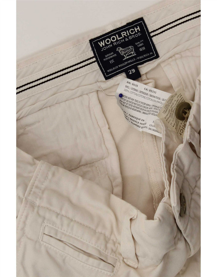 Shorts Chino masculino Woolrich W29 pequeno algodão branco