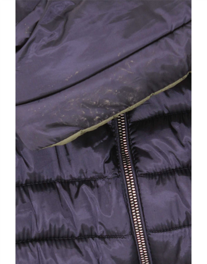 Casaco feminino acolchoado reversível com capuz Colmar Reino Unido 12 médio azul marinho nylon