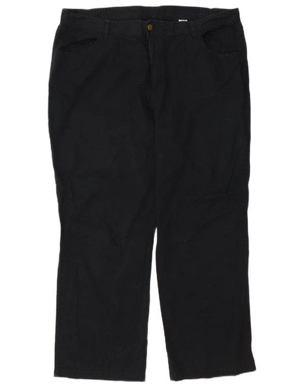 Calça feminina reta casual Marks & Spencer Reino Unido 22 3XL W42 L29 preta