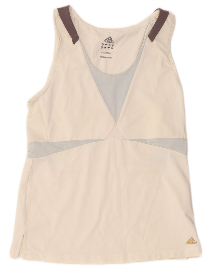Adidas Womens Climacool Vest Top UK 16 Grande Bloco de cores branco