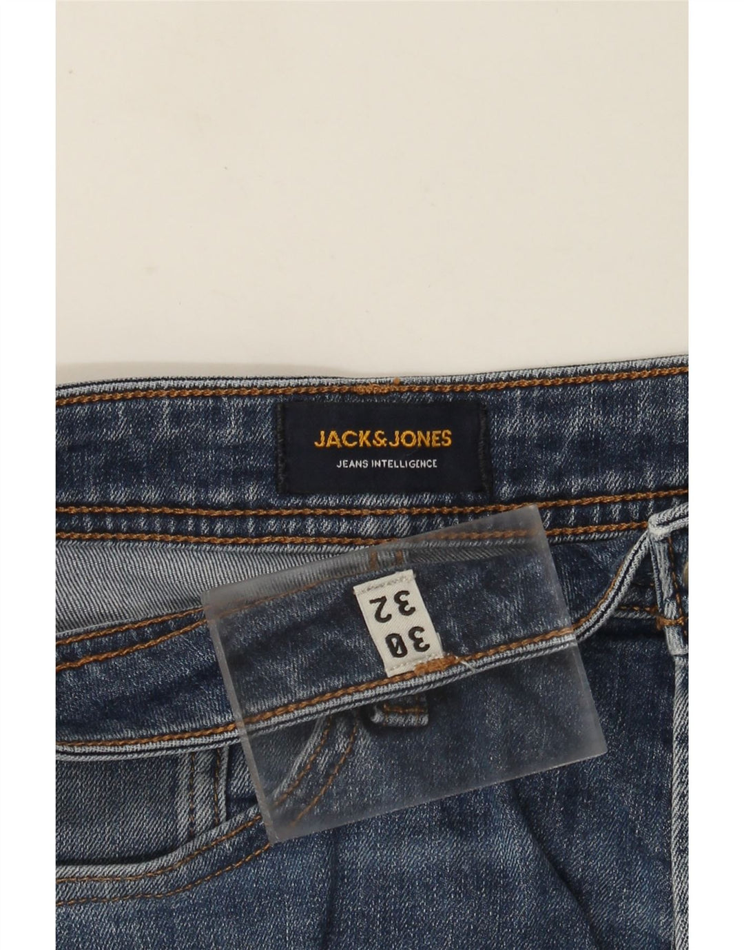 Jeans retos masculinos Jack & Jones W30 L32 algodão azul