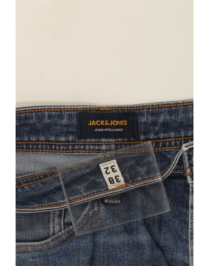 Jeans retos masculinos Jack & Jones W30 L32 algodão azul