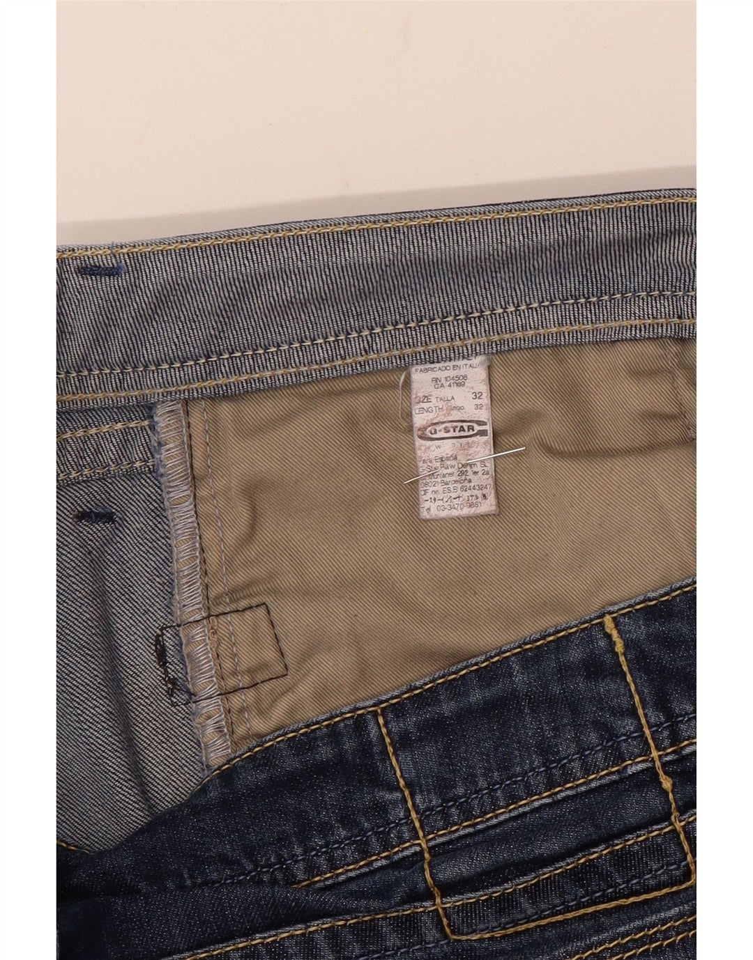 Jeans retos masculinos G-Star W32 L32 algodão azul