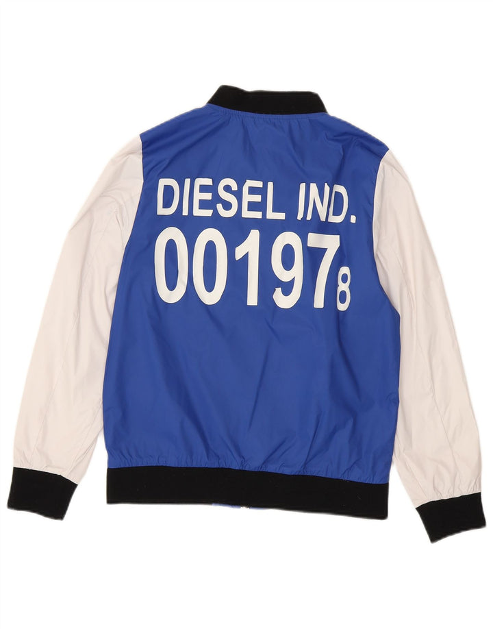 Jaqueta Bomber Diesel Boys Graphic 11-12 Anos Azul Colourblock Nylon
