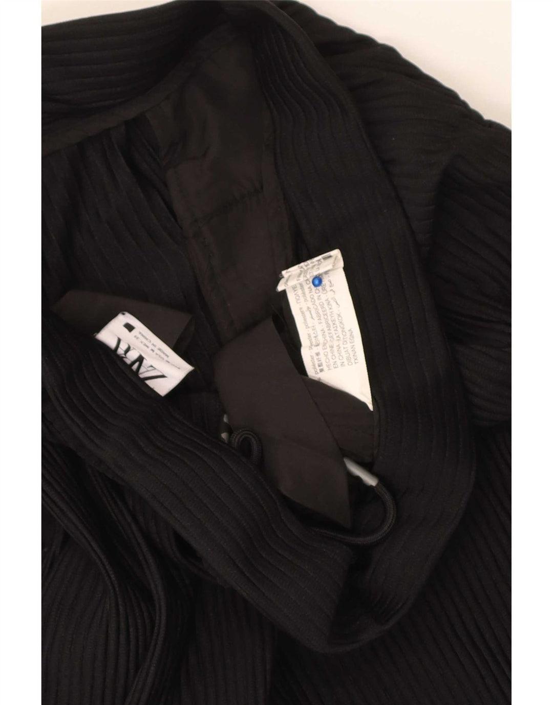 Calça feminina reta casual Zara médio W32 L30 poliéster preto