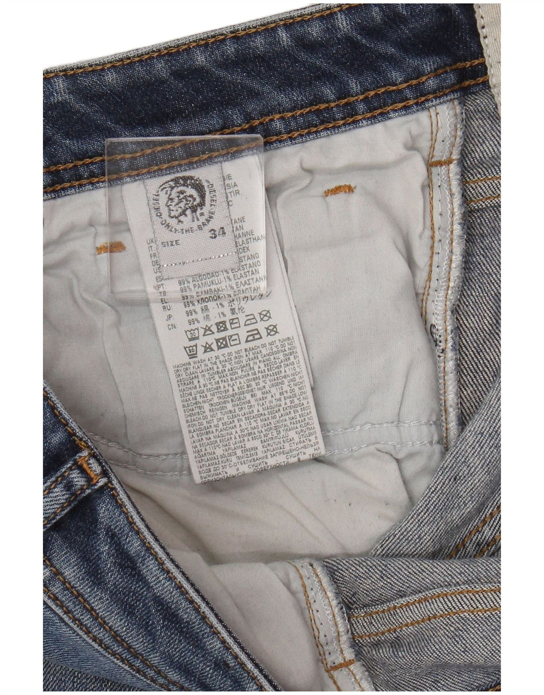 Diesel Masculino Bootcut Jeans W34 L34 Azul Algodão